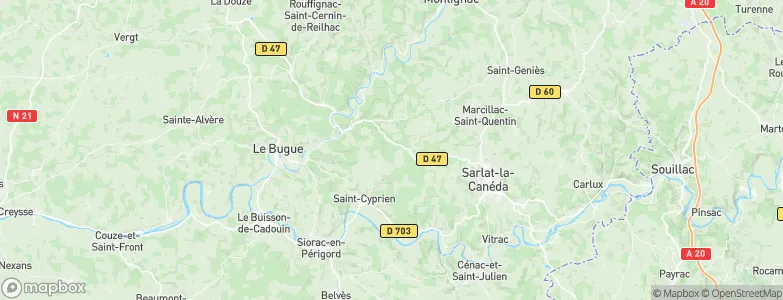 Arrondissement de Sarlat-la-Canéda, France Map