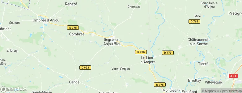 Arrondissement de Segré, France Map