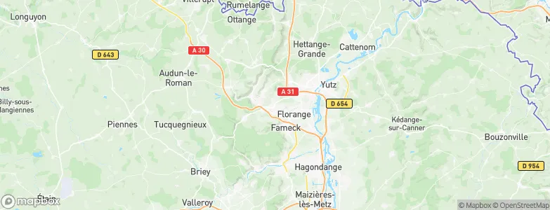 Arrondissement de Thionville-Ouest, France Map