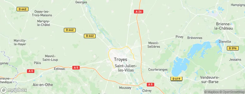 Arrondissement de Troyes, France Map