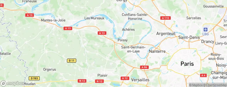 Arrondissement de Versailles, France Map
