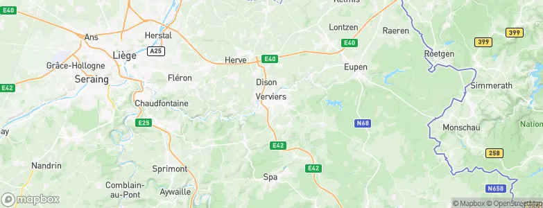 Arrondissement de Verviers, Belgium Map
