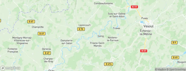 Arrondissement de Vesoul, France Map