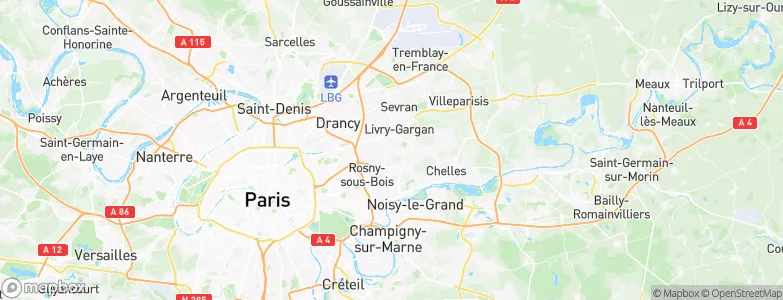 Arrondissement du Raincy, France Map