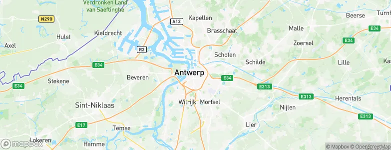Arrondissement of Antwerp, Belgium Map