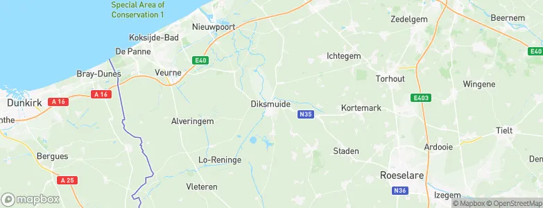 Arrondissement of Diksmuide, Belgium Map