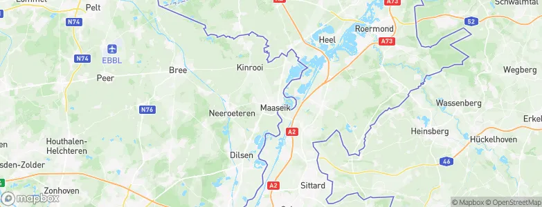 Arrondissement of Maaseik, Belgium Map