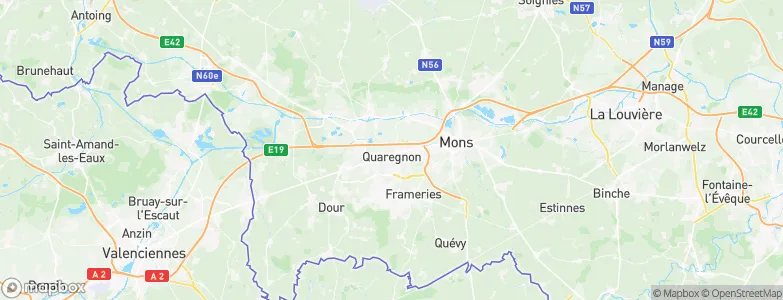Arrondissement of Mons, Belgium Map