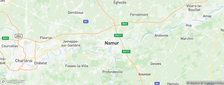 Arrondissement of Namur, Belgium Map