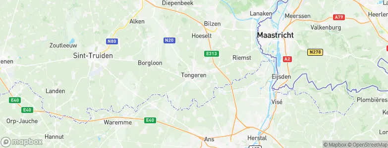 Arrondissement of Tongeren, Belgium Map