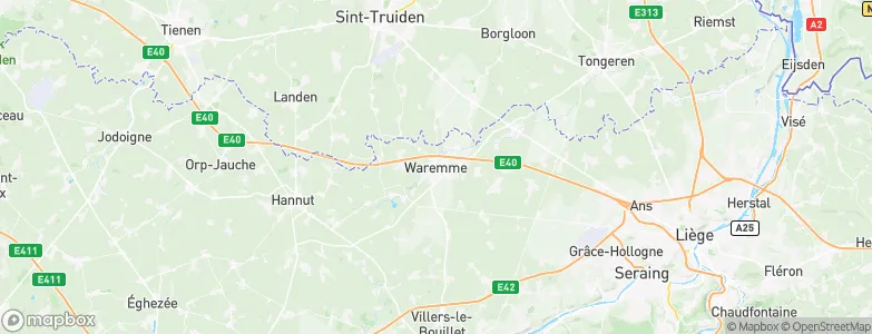 Arrondissement of Waremme, Belgium Map