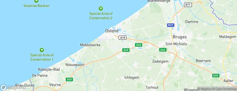 Arrondissement Oostende, Belgium Map