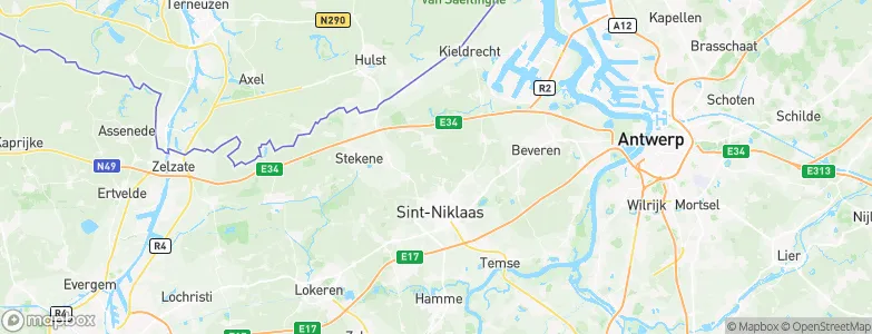 Arrondissement Sint-Niklaas, Belgium Map