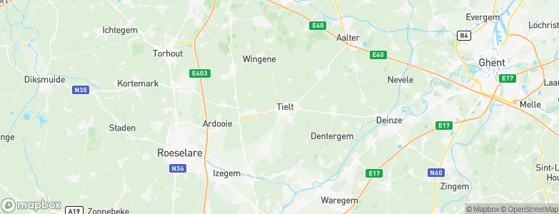 Arrondissement Tielt, Belgium Map