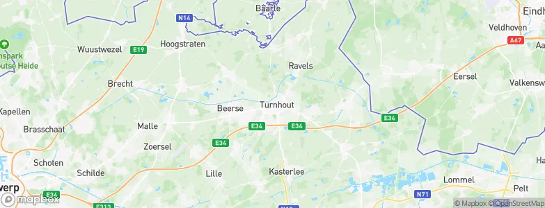 Arrondissement Turnhout, Belgium Map