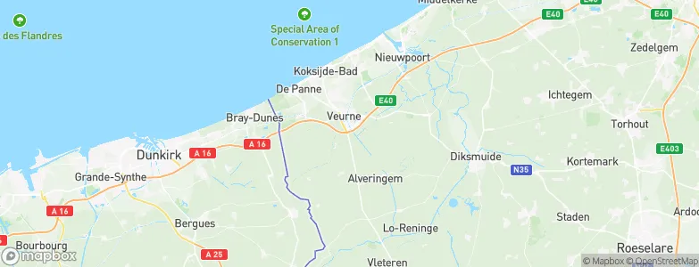 Arrondissement Veurne, Belgium Map