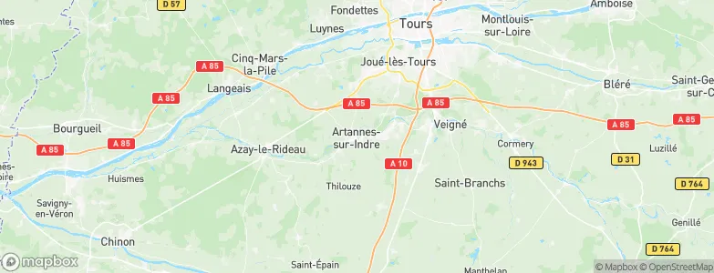 Artannes-sur-Indre, France Map