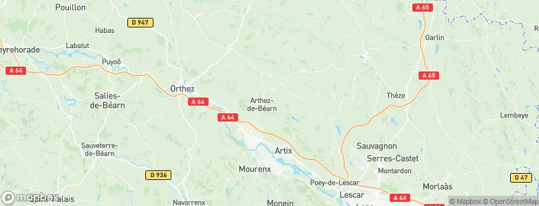 Arthez-de-Béarn, France Map