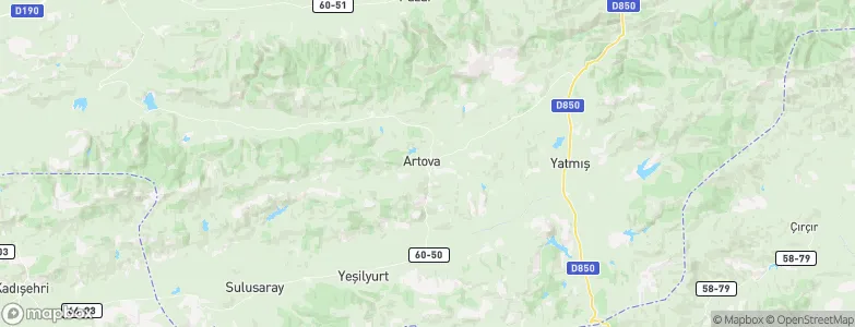 Artova, Turkey Map