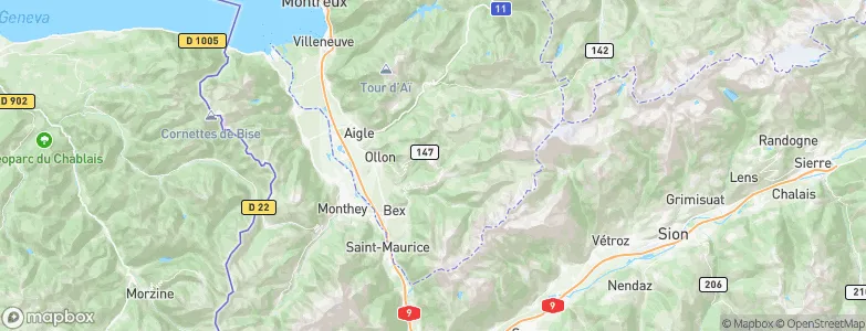 Arveyes, Switzerland Map
