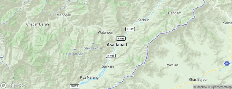 Asadābād, Afghanistan Map