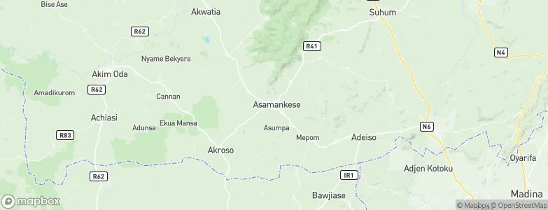 Asamankese, Ghana Map