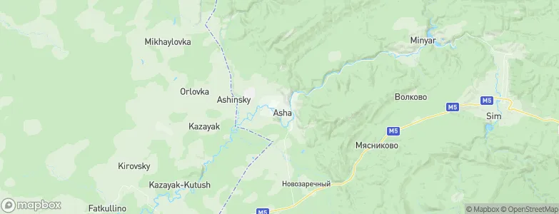 Asha, Russia Map