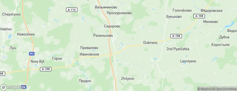 Астафьево, Russia Map