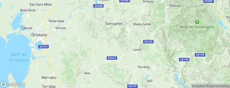 Asuni, Italy Map