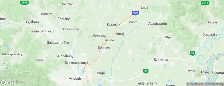 Aszaló, Hungary Map