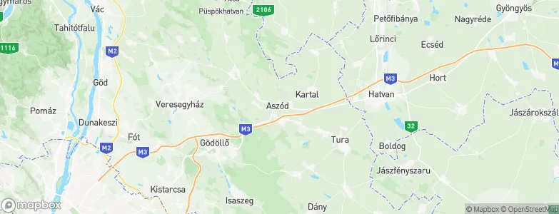 Aszód, Hungary Map