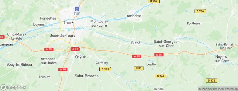Athée-sur-Cher, France Map