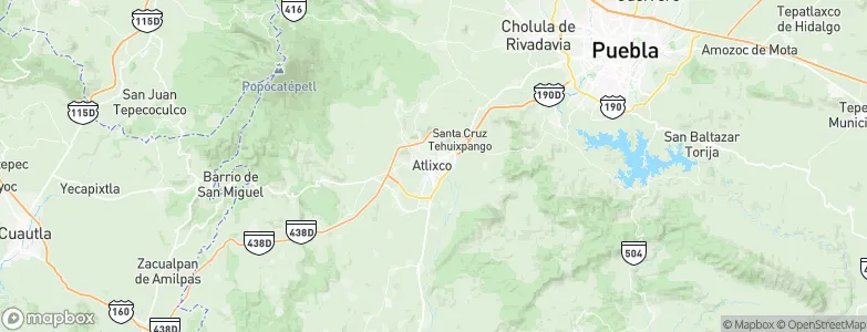 Atlixco, Mexico Map