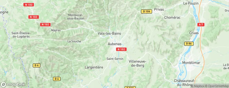 Aubenas, France Map