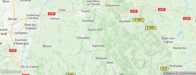 Aubusson-d'Auvergne, France Map