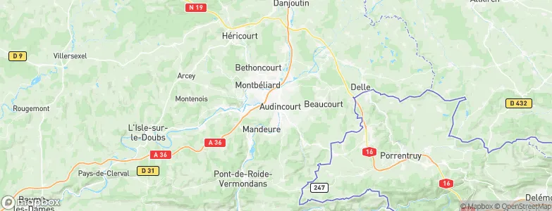 Audincourt, France Map