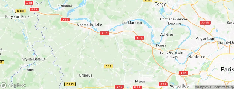 Aulnay-sur-Mauldre, France Map