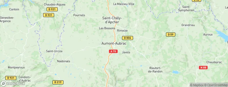 Aumont-Aubrac, France Map