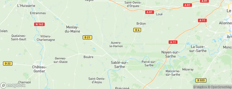 Auvers-le-Hamon, France Map