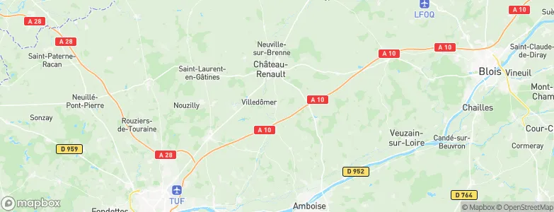 Auzouer-en-Touraine, France Map