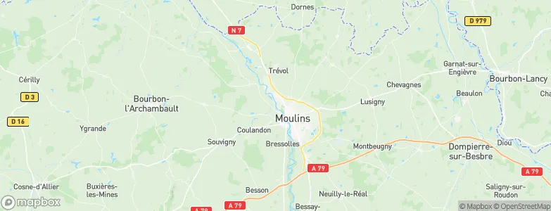 Avermes, France Map