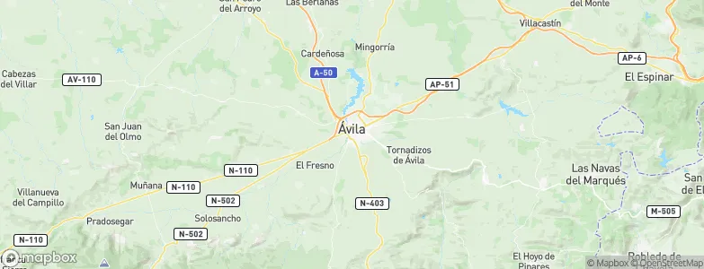 Ávila, Spain Map