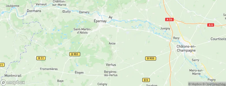 Avize, France Map