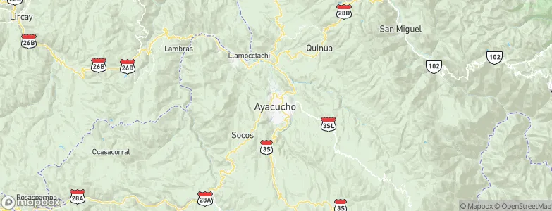 Ayacucho, Peru Map