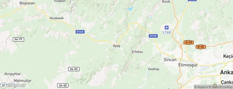 Ayaş, Turkey Map