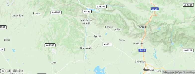 Ayerbe, Spain Map
