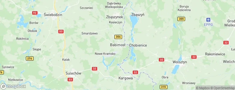 Babimost, Poland Map