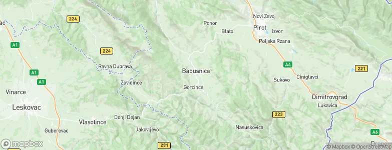 Babušnica, Serbia Map