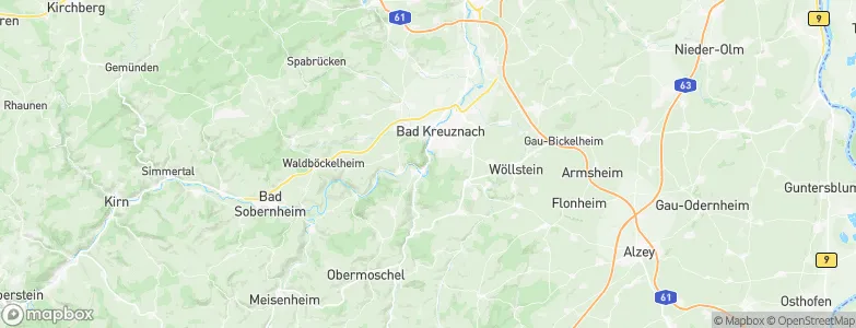 Bad Münster am Stein-Ebernburg, Germany Map