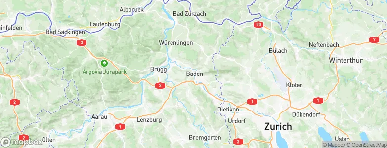 Baden, Switzerland Map